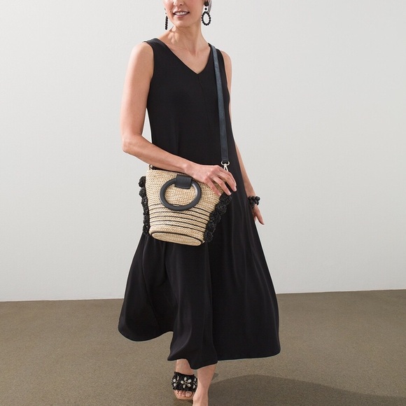 Chicos maxi v neck sleeveless dress nwt 129 sz 1 M - Picture 3 of 4